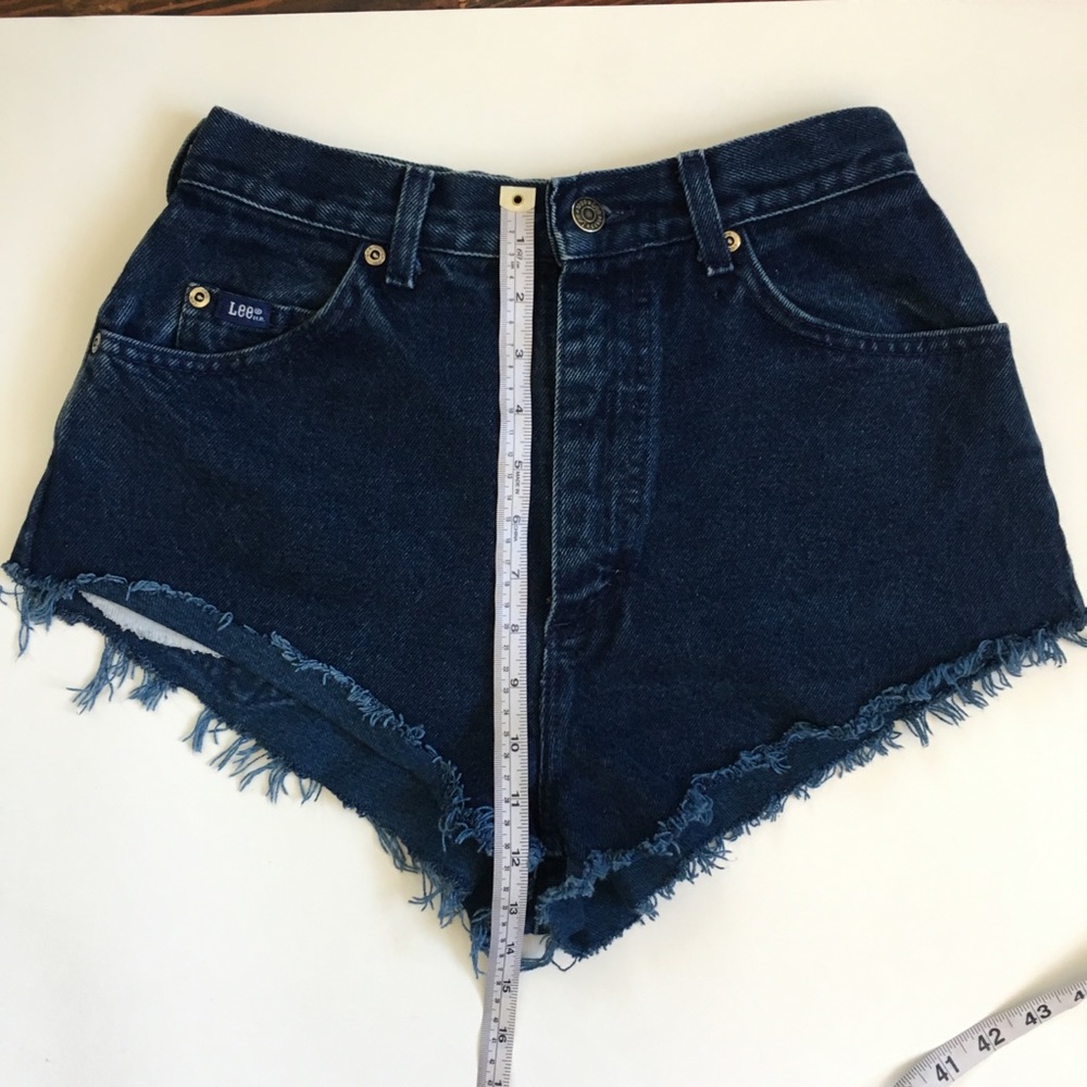 Vintage Lee High Waist riveted jean shorts blue 6 - Picture 8 of 8